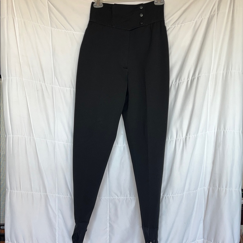 Vintage Club International Black Ski Style Stirrup Pants Tagged Size 14L